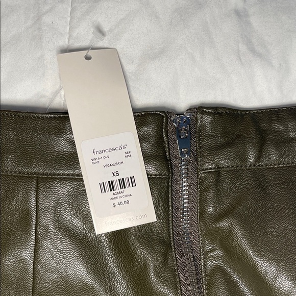 June & Ivy Faux Leather Skirt in drab green - Picture 4 of 4